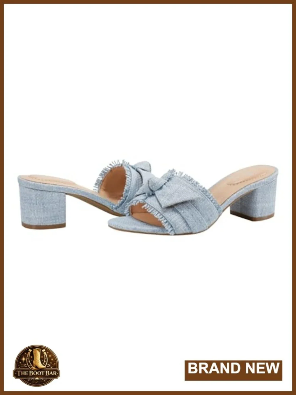Heeled Sandals with Knot Detailing Mid-Block Heel Slip-On PU Upper